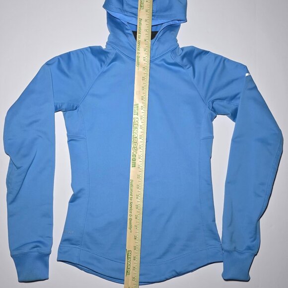 Nike Dri Fit Womens Light Blue 1/2 Zippered Hooded Athletic Pullover Size XS - Picture 14 of 14